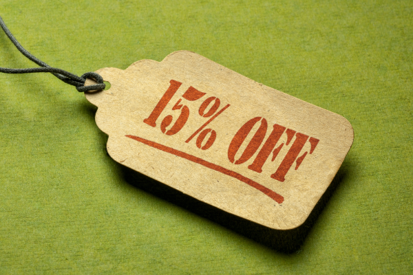 15% Off On A Cardboard Tag